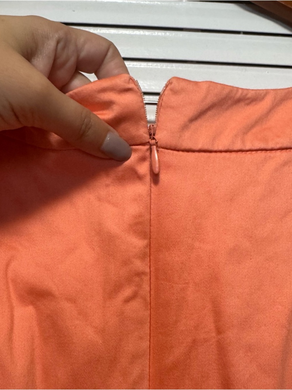 CALVIN KLEIN Ck Peach Sleeveless Cotton  Blend Halter Top Zip Up Dress Size M - Picture 6 of 8